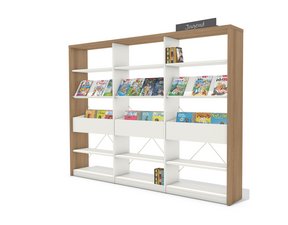 Bac à médias dans le système d'étagères NOVA Wood