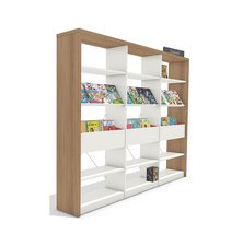 Nova Wood Étagère de bibliothèque avec bacs à médias