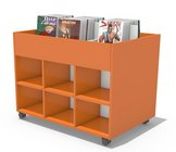 Bac à livres d'images Rectangle à 3 niveaux sur roulettes