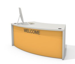 Comptoir d'accueil angle 45 degrés