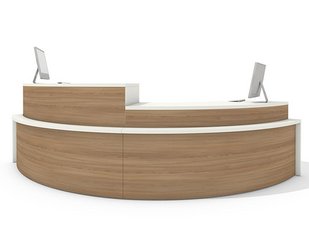 banque d'accueil ronde réglable en hauteur