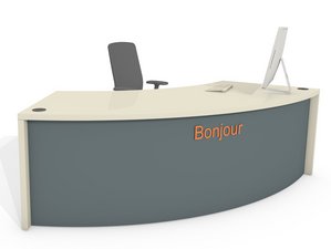 Comptoir d'accueil angle 60 degrés